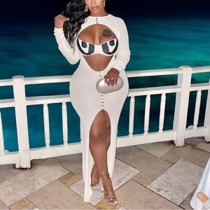 CUT OUT KNIT MAXI DRESS